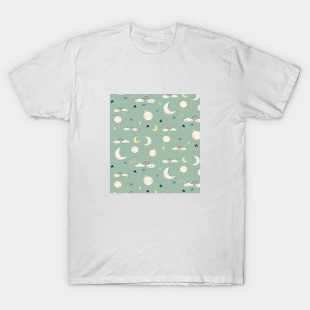 Moon love pattern T-Shirt by buainart